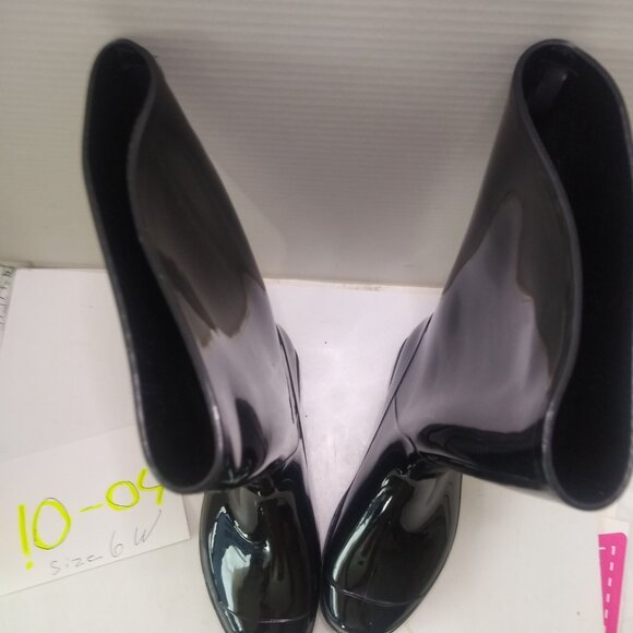 Time And Tru Black Rubber Garden Gloushes Rain Boots SZ 6 W Some marks - Picture 5 of 7